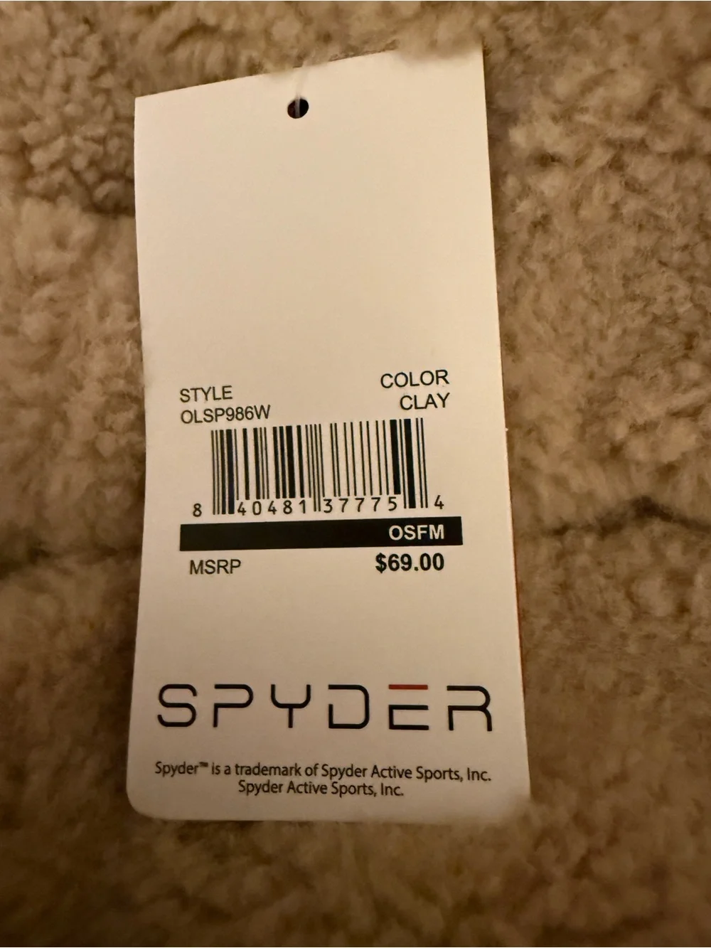 Spyder Shearling-Look  hat in Beige